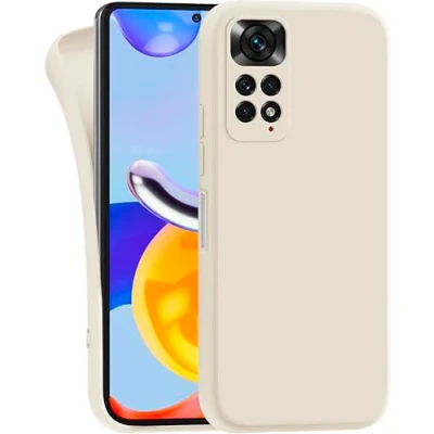 Abbildung von MyGadget Hülle für Xiaomi Redmi Note 11 11s robuste Silikon Schutzhülle TPU Case Slim Silikonhülle Back Cover Kratzfest Handyhülle Matt Beige