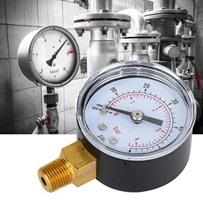 Abbildung von Mechanisches Manometer Messwerkzeug 1/8inch BSPT Bodenanschluss für Luft Öl Wasser Messung(0 60psi,0 4bar)
