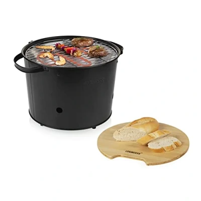 Abbildung von Princess 01.112240.01.001 Hybridgrill, 1400 W, Grill, Elektrisch + Holzkohle, Balcone, 240 C, 32 cm