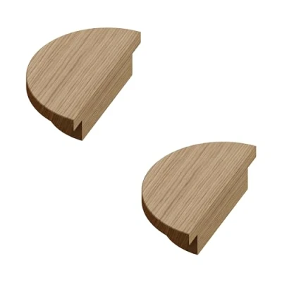 Abbildung von sossai® Möbelgriff Sossai Holz Möbelgriffe aus Eiche GAH02 V (2 St), Lochabstand 40mm