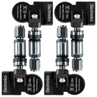 Abbildung von 4x RDKS TPMS Reifendrucksensor Reifendruckkontrollsystem Metallventil DarkGrey passend für CLA C B AMG GT S A