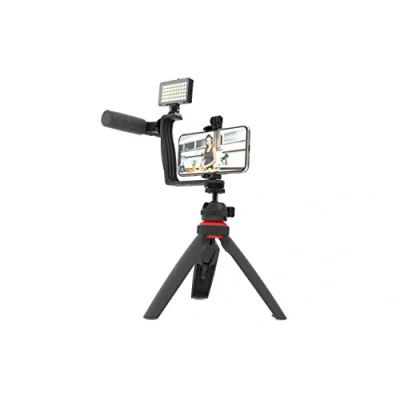 Abbildung von DigiPower 5 teiliges Vlogging Set mit Licht, Mikrofon Smartphone Halterung, (5 tlg., inkl. Richtmikrofon)