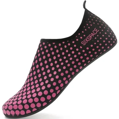 Abbildung von Sixspace Badeschuhe Wasserschuhe Damen Schwimmschuhe Strandschuhe Aquaschuhe Surfschuhe Barfußschuhe Tauchschuhe Wassersportschuhe（Rosa,41 EU