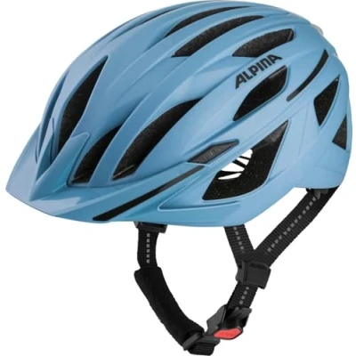 Abbildung von ALPINA HAGA Stoßabsorbierender, Sicherer &amp; Optimal Anpassbarer Urban Fahrradhelm Mit Integriertem LED Licht Für Erwachsene, Smoke Blue matt, M (55 59 cm)
