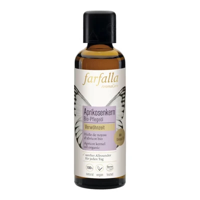 Abbildung von farfalla Bio Aprikosenkernöl 75ml Intensive Feuchtigkeitspflege Unterstützt Regeneration Pflegeöl für sensible Haut 100% zertifizierte Naturkosmetik