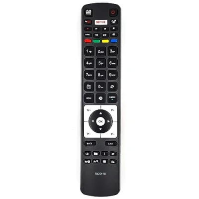 Abbildung von Ersatz TV Fernbedienung passend für Telefunken / RC5118 Netflix &amp; YouTube