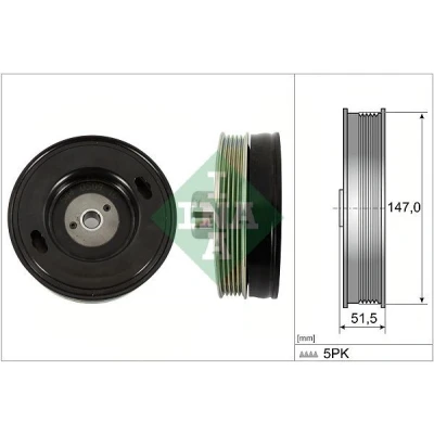 Abbildung von INA 544 0509 10 Kurbelwellenriemenscheibe 147 OPEL: Adam, Corsa E Schrägheck, Astra K Sports Tourer