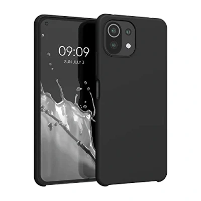 Abbildung von kwmobile Hülle kompatibel mit Xiaomi 11 Lite (5G) NE/Mi Silikon Handy Case Handyhülle weiche Oberfläche kabelloses Laden Schwarz