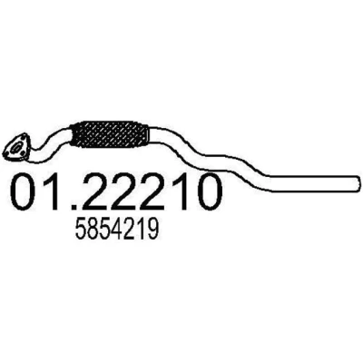 Abbildung von MTS 01.22210 Abgasrohr 1000 vorne für Mittelschalldämpfer OPEL: Astra H Caravan, G CC