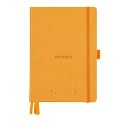 Abbildung von Rhodia 118584C Notizheft Goalbook (DIN A5, 14,8 x 21 cm, Dot, praktisch und trendige, mit festem Deckel, 90g weißes Papier, 120 Blatt) 1 Stück, Orange