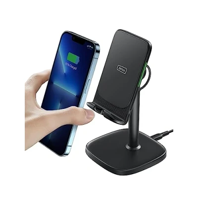 Abbildung von INIU Wireless Charger, 15W Induktive Ladestation Qi Zertifiziert Schnelles Kabelloses Ladegerät Handy handyhalterung für iPhone 16 15 14 13 12 Pro Max Xr Xs Samsung Galaxy S22 S21 Google Pixel LG