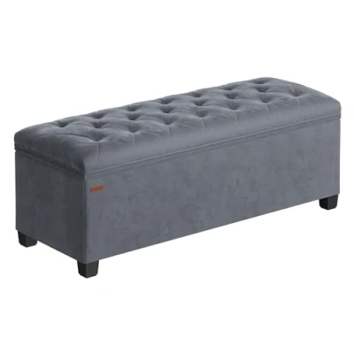 Abbildung von SONGMICS Sitzhocker mit Stauraum, Sitzbank Beinen, 40 x 110 cm Fußbank, Aufbewahrungsbox, bis 300 kg belastbar, für Wohnzimmer Schlafzimmer Flur, schiefergrau LSF089G01