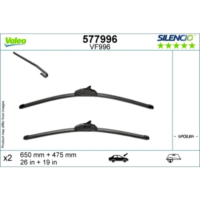 Abbildung von Scheibenwischer Valeo 577996 vorne Flachbalkenwischblatt NISSAN: Qashqai III