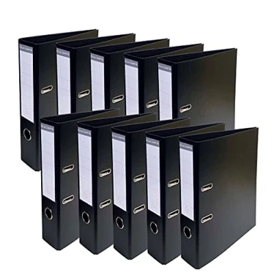 Abbildung von Exacompta 53741E 10er Pack Premium PVC Ordner Prem&#039;Touch. 7 cm breit DIN A4 Ringordner Aktenordner Briefordner Büroordner Plastikordner Schlitzordner schwarz