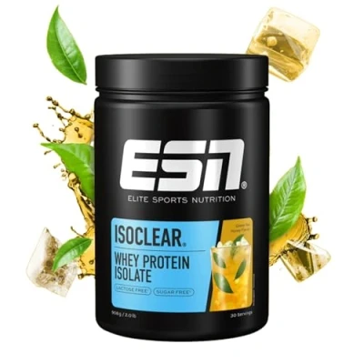 Abbildung von ESN ISOCLEAR Whey Isolate Protein Pulver, Green Tea Honey, 908 g, Proteinlimo mit fruchtig leckerem Geschmack, clear made in Germany