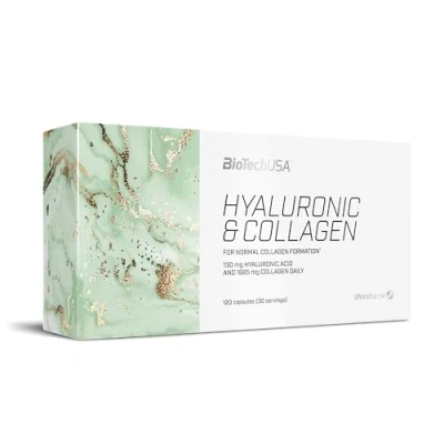 Abbildung von BioTechUSA Hyaluronic&amp;Collagen, Nahrungsergänzungskapseln mit Kollagen, Hyaluronsäure, Vitaminen und Aminosäuren, 120 Stück