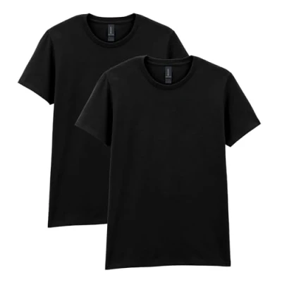 Abbildung von Gildan Damen Erwachsene, schwere Baumwolle, 2er Pack T Shirt, schwarz, Klein