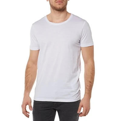 Abbildung von SELECTED HOMME Herren T Shirt Shpima New Dave Ss Deep O neck Noos H, Gr. Medium, Weiß