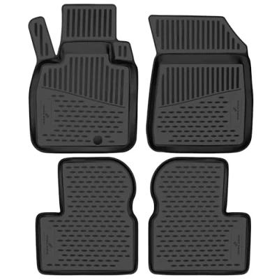 Abbildung von WALSER XTR Gummi Fussmatten Auto kompatibel mit Nissan Micra IV 05/2010 2013, 100% passgenaue Fußmatten, robuste Universal Fußmatte Auto, Gummimatten