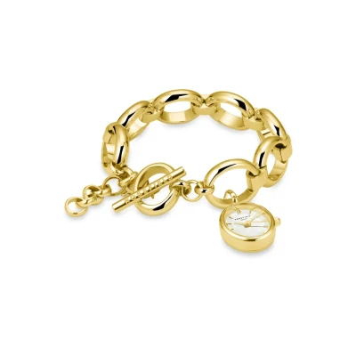 Abbildung von Rosefield OVAL Charm Chain Uhr, Damen, Größe: One Size, Gold