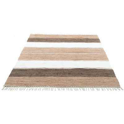 Abbildung von THEKO Teppich &quot;Stripe Cotton&quot;, rechteckig, Flachgewebe, gestreift, reine Baumwolle, handgewebt, mit Fransen
