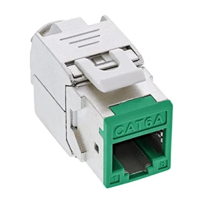 Abbildung von 8er Pack InLine® Keystone RJ45 Buchse, geschirmt, Cat.6A, grün