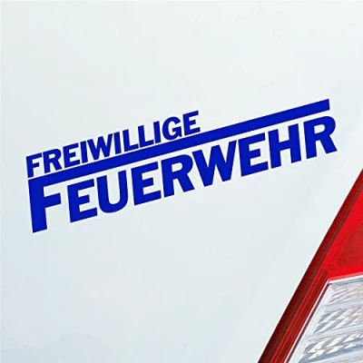 Abbildung von Auto Aufkleber Freiwillige Feuerwehr langes F Leben 19,5x4,5 cm Dunkelblau Sticker Heckscheibenaufkleber