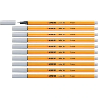 Abbildung von Fineliner STABILO point 88 10er Pack hellgrau