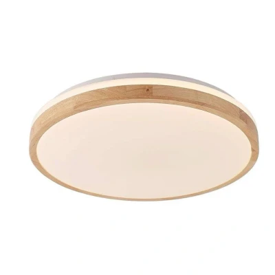 Abbildung von Lindby LED Deckenlampe Emiva, Ø 49 cm, CCT, Holz