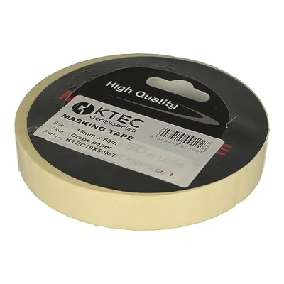 Abbildung von KTEC19X50MT KTEC MASKING TAPE 19MM X 50M (GENERAL PURPOSE), CREPE PAPER, 0.12MM THICKNESS