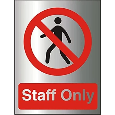 Abbildung von Seco Schild mit Aufschrift &quot;Staff Only&quot;, 150 x 200 mm 1,5 mm, gebürstetes Aluminiumverbundwerkstoff