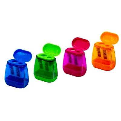 Abbildung von TSI Anspitzerdosen 4er Packung, beidseitig verschließbar, in den Farben pink, grün, blau und orange, Art.Nr. 45024