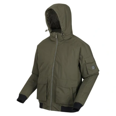 Abbildung von Regatta Herren Faizan wasserdichte und atmungsaktive Jacke Mantel mit Thermoguard Isolierung, Kapuze mehreren Taschen