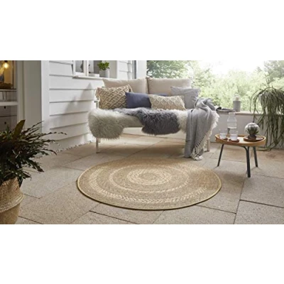 Abbildung von NORTHRUGS Teppich &quot;Almendro&quot;, rund, Sisal Optik, Robust, Pflegeleicht, Flachgewebe