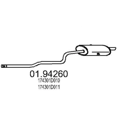 Abbildung von MTS 01.94260 Endschalldämpfer 2150 TOYOTA: Corolla VIII Liftback, Compact, Kombi
