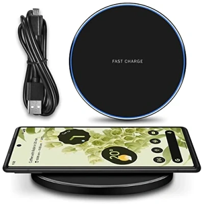 Abbildung von Wireless Ladestation kompatibel mit Sony Xperia 1 IV Kabelloses Ladepad Induktives Laden Schnellladegerät 10W Schwarz, Farbe:Schwarz