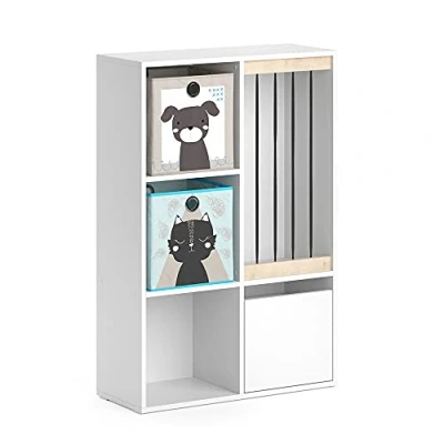 Abbildung von Vicco Kinderregal Luigi, Weiß, 72 x 107.8 cm mit 2 Faltboxen Opt.4