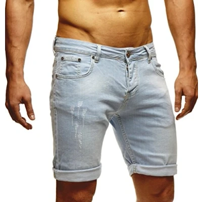 Abbildung von Leif Nelson Shorts Herren Kurze Hosen Männer Jeansshorts Denim Sommer Freizeithose Basic LN 1397 Weiß