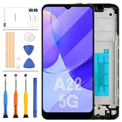 Abbildung von LADYSON Für Samsung Galaxy A22 5G Bildschirm Ersatz A226 SM A226B LCD Display Touch Digitizer Kit A226B/DS A226B/DSN Sensor Glas Montage Schwarz Reparaturteile (kein Original)