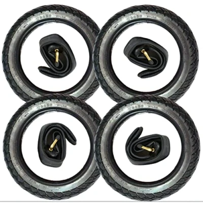 Abbildung von 4X Set 12&quot; Reifen 62 203 = 12 1/2 x 2 1/4 CBK MS® + Schlauch mit 45 Winkel Autoventil Fahrrad Anhänger Kinderwagen Roller Dreirad
