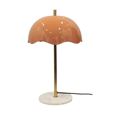 Abbildung von Kare Design Tischlampe Lia Orange, Gold, Marmor, Metall, Moderne Tischleuchte, Büro, Wohnzimmer, Schlafzimmer, Office, keine Leuchtmittel inklusive, 50x30x30 (HxBxT)