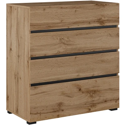 Abbildung von INOSIGN Kommode Cross, moderne grifflose Schubladenkommode, Schubladenschrank, Sideboard mit 4 Schbkasten