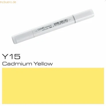 Abbildung von COPIC Sketch Marker Typ Y 15, Cadmium Yellow, professioneller Pinselmarker, mit einer Super Brush Spitze und Medium Broad