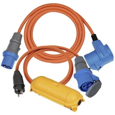 Abbildung von Brennenstuhl Camping Adapter Set/CEE Adapterleitung 1,5m, CEE 230V Verlängerungskabel 3m, Safe Box Big IP44 (ideales Zubehör für jeden Urlaub, IP44)