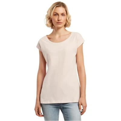 Abbildung von Build Your Brand Damen BB013 Ladies Wide Neck Tee T Shirt, pink, M