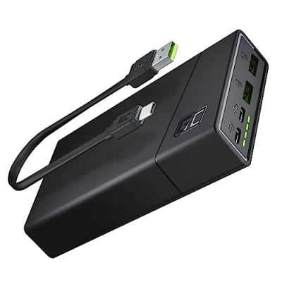 Abbildung von Green Cell Powerbank 20000mAh 18W PD USB C Externer Handyakkus GC PowerPlay20 Tragbares Ladegerät Power Delivery Schnellladefunktion QC 3.0 für iPhone 15 14 13 12, Samsung Galaxy, iPad, Handys