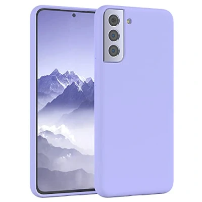 Abbildung von EAZY CASE Premium Silikon Handyhülle kompatibel mit Samsung Galaxy S21 Plus 5G, Slimcover Kameraschutz und Innenfutter, Silikonhülle, Schutzhülle, Bumper, Handy Case, Softcase, Lila Blau