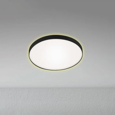 Abbildung von BRILONER Leuchten LED Deckenleuchte, Deckenlampe inkl. Backlight Effekt, 12 Watt, 1.200 Lumen, 3.000 Kelvin, Weiß/Schwarz, Ø 28,5cm