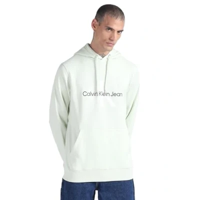 Abbildung von Calvin Klein Jeans Seasonal Monologo Regular Kapuzenpullover, Herren, Größe: XL, Canary green