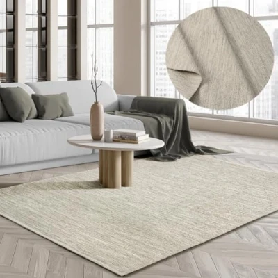 Abbildung von the carpet Teppich Boho Nature Wool, rechteckig, Natur Wool Handgewebter Wollteppich skandinavischen Look